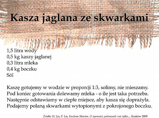 Przepisy na potrawy kuchni Słowian