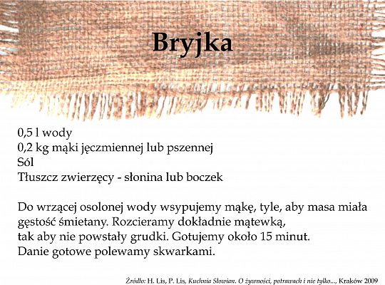 Przepisy na potrawy kuchni Słowian